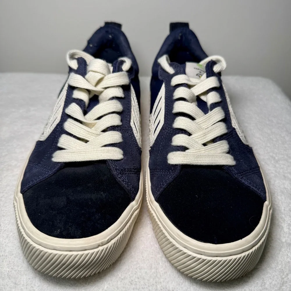 Cariuma x Master-Piece OCA Low Navy Blue Suede Canvas Sneakers Women 8 Men 6.5